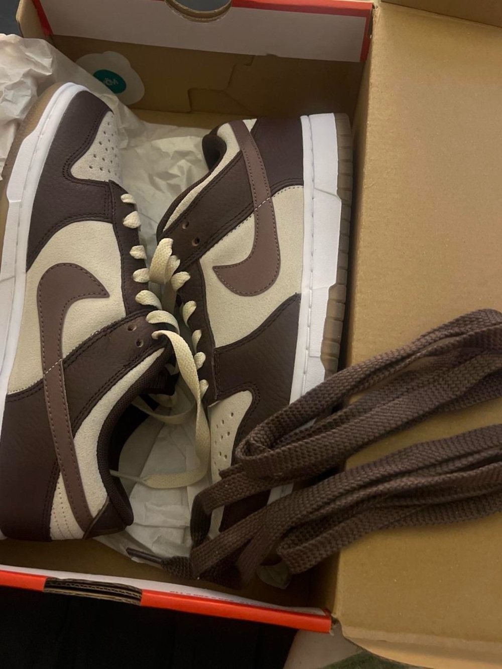 Nike Women’s Low-Top Sneakers in Brown and Cream - Picture 2 of 8